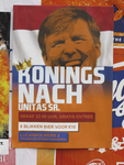 908158 Afbeelding van het affiche met de tekst 'KONINGS NACH UNITAS SR.', van de studentenvereniging Unitas op het ...